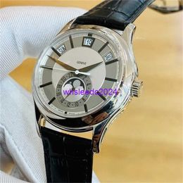 Luxury Watches Pateksphilipes Watches Men's Watch Complex Function Timepiece 5205G Automatic Mechanical 18k White Gold Calendar Month Moon WatchHB1L