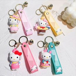 Cute doll cake pink cat doll machine gift pendant cartoon keychain 2024