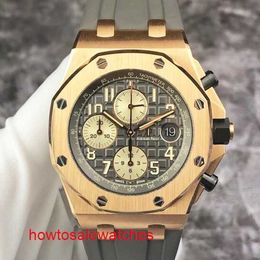 Iconic Ladies' AP Wrist Watch Epic Royal Oak Offshore Series 26470OR Mens Watch 18K Rose Gold Date Timer 42mm Automatic Mechanical Watch Warranty