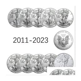 Arts And Crafts Non-Magnetic 40Mm Foreign Goddess Of Liberty Commemorative Coins 20112023 Yingyang Plated Sier Medal Ce Factory Drop D Otid0