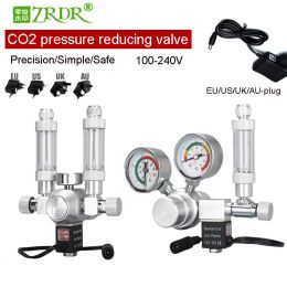 Equipment ZRDR DIYaquarium CO2 regulator, 360° finetuning valve bubble counter solenoid valve kit, carbon dioxide pressure reducing valve