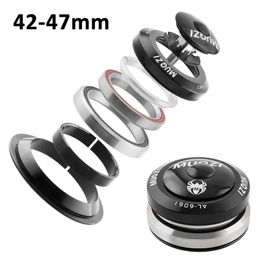 Sealed Bearing Bike Headsets 42-46.9/47mm Tapered Aluminium Alloy MTB Mountain Road Bike Head Bowl Parts