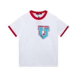 24ss T-Shirts mit kleiner Buchstabenstickerei, Baumwolle, Damen-Designer-T-Shirts, Rundhals-T-Shirt-Oberteile