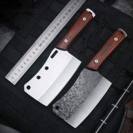 Knives Forged Meat Cleaver Knife Set Stainless Steel Bone Chopping Kitchen Chef Knife BBQ Fishing Fruit EDC Knife with Sheath