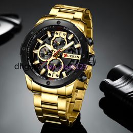 Sports Watch Men CURREN fashion quartz watch stainless steel leisure business watch mens watch Relojes watch