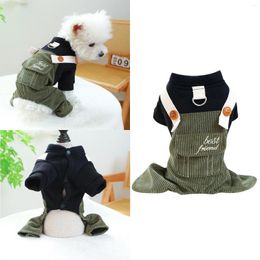Dog Apparel Pet Circle Clothing 23 Autumn/Winter Corduroy Friend Overalls Clothes Rack Small Drop