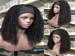 Kinky Curly Headband Glueless Wig Human Hair Wigs Remy Brazilian Full Machine Made Wig For Women8228917