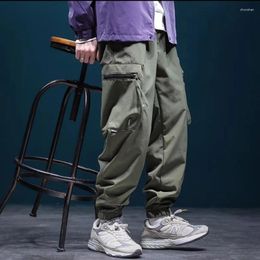 Men's Pants Cargo Hip Hop Joggers Men Loose Harem Baggy Casual Ankle-Length Trousers Black Green Sweatpants