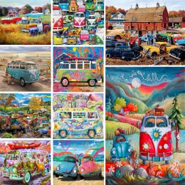 Number Cartoon Car Colouring By Numbers Painting Complete Kit Acrylic Paints 40*50 Oil Painting Loft Wall Picture For Adults Wholesale