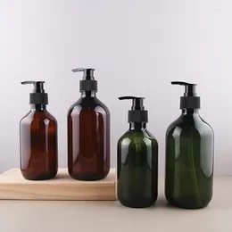 Storage Bottles 10pcs 300ml 500ml Empty Travel Big Size Plastic Brown Green Shampoo Shower Gel Liquid Soap Cosmetic Packaging