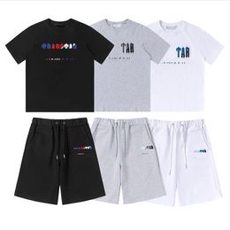 Mens T-Shirts tracksuits summer designer rainbow color letter printing fashion t shirts shorts set luxury sports short sleeve cotton comfort breathable Clothing