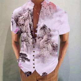 Men's T Shirts Short Sleeve Shirt Summer Casual Floral Printing Beach Holiday Mens