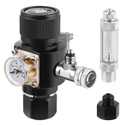 Equipment Fzone Mini Dual Stage Co2 Regulator Fish Tank Aquarium Solenoid Valve Bubble Counter Fishbowl Accessories Carbon Dioxide Reducer