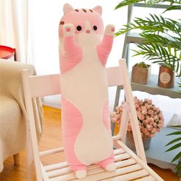 Long Strip Clip Legs Cat 5070cm Doll Pillow Girls Sleep Plush Lazy Toy Cuddle With Sleeping Dolls 240304