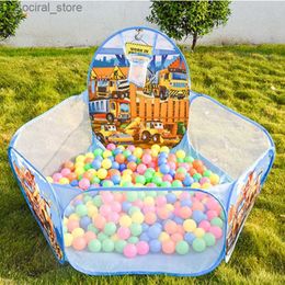 Toy Tents New ChildrenS Cartoon Engineering Car Shooting Pool Ocean Ball Pool Toy L240313