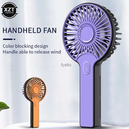 Electric Fans Handheld USB Rechargeable Fan Portable Mini Silent Outdoor Travel Air Cooler GiftH240313