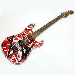 Striped Series Frankie Red with Black Stripes Relic Franken Guitar electric guitars