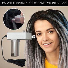 EUUSUK Plug Handheld Portable Deadlocs Crochet Braiding Making Machine For DIY Dreadlocks Long Human Hair 240226