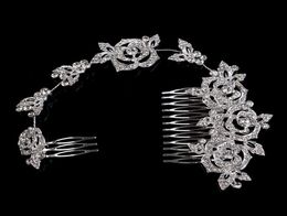 New Arrival Fairy Floral Bridal Hair Comb Crsytal Rhinestone Wedding Party Hair Accessories Formal Alloy Event Headpiece3318766