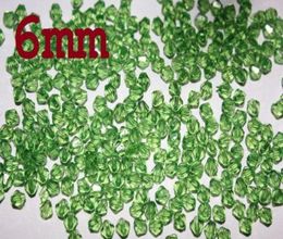 500pcs 6mm 5301 Bicone Faceted Crystal Loose Beads Green Colour for wedding craft 10 Colours You pick4256071