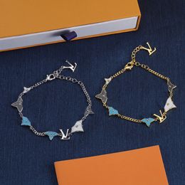 18K Gold fashion bracelet Designer bracelet jewlery designer for women 4 Leaf grass bracelet gift