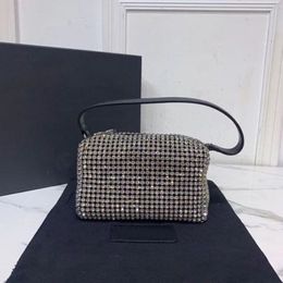 Direct selling high quality women's Cosmetic Bag & Cases Fashion shiny diamond Leather Shoulder Bag Messenger Handbag armpit 2746