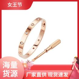 screw bracelet bangle cartlier bracelet Light Luxury Bracelet Card Rose Gold Bracelet Same Style for Men Women Ten Diamonds Full Diamond Design Personalised Colorl