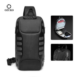 Whole factory ozuko brand leather shoulder bags are popular this year Lightweight wear-resistant men chest bag outdoor sports 258b