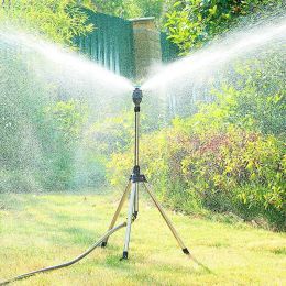 Sprayers Automatic Rotating Sprayer 360 Rotary Irrigation Sprinkler Head with Tripod Telescopic Support Garden Lawn Watering Sprinkler