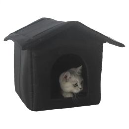 Mats Waterproof Cat Houses Winter Warm Cat Bed Sleep House Weatherproof Insulated Ferales Houses For Outdoor Cats Dogs Pets Supplies