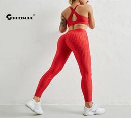 CHRLEISURE 3 Piece Yoga Set Fitness Anti Cellite Gym Suits High Waist Leggings Shorts Push Up Tank Bra Sports Tracksuit 2109094006324