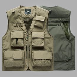 6XL 14 Pockets 2023 Mens US Tactical Hiking Fishing Vest Man Pographer Waistcoat Mesh Cargo Sleeveless Jacket Tool 240229