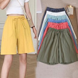 Women's Shorts 2024 Women Cotton Summer Casual Linen High Waist Loose For Girls Soft Cool Clothing