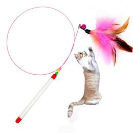 Style Kitten Cat Teaser Interactive Toy Rod With Bell And Featherpet Toys Dogs Accessoires326o