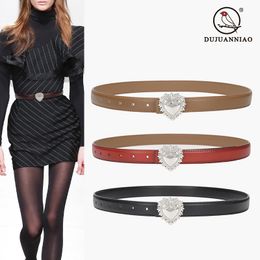 Silver Heart-shaped Button-down Fashion New Women's Leather Decorative Belt Fashion Accessories Fashionphile