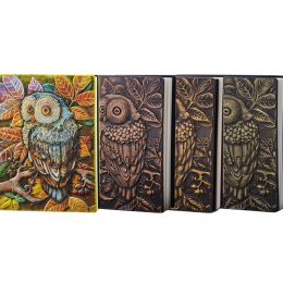 Albums Retro 3D Relief Owl Cover Embossed Leather Diary Book Photoalbum Vintage Journal Notebook Business Travel Magic Book Art Notepad