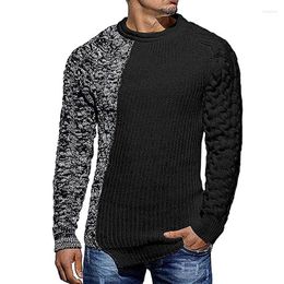 Men's Sweaters Sweater Men Color-blocked Round Neck Long Sleeve Knitted Pullover European Station Slim Fit Mens