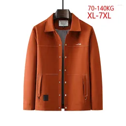 Men's Jackets Men Plus Size Wide Fat Loose Casual Business Fashion Vintage Jacket Spring Autumn Cargo Coat Man Outerwear 6XL 7XL 140kg