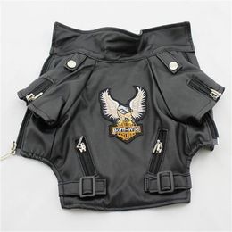 Glorious Eagle Pattern Dog Coat PU Leather Jacket Soft Waterproof Outdoor Puppy Outerwear Fashion Clothes For Small PetXXS-XXL Y2591