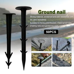 Decorations 50pcs/set Ground Nail Film Fixed Garden Pegs Greenhouse Film Weed Prevention Ground Cloth Sunshade Fly Net Plastic Fixed Pegs