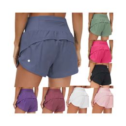 Womens Lu-33 Yoga Shorts Hotty Hot Pants Pocket Quick Dry Speed Up Gym Clothes Sport Outfit Breathable Fiess High Elastic Waist Leggings