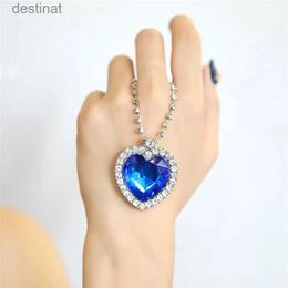 Pendant Necklaces Collares Maxi Necklace Collier Classic Titanic Heart Of Ocean Pendant Zircon Earring Luxury Ocean Pendant ZirconL242313