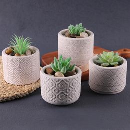 Craft Tools Cylinder Flower Pot Cement Mold Gardening Planter Concrete Silicone For Handmade Candle Jar Storage Box Plaster Resin 269p