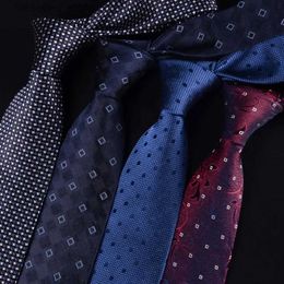 Neck Ties % Silk Mens Tie 8cm Business Blue Professional Leisure Wedding Groom Neckwear Necktie Formal Gravata Dot Tie Fathers Gift L240313