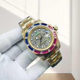 AAA Watch Mens Saatler Otomatik Mekanik Saatler Model Yuvarlak Dial Hollwatches Su geçirmez Safir Paslanmaz Çelik Çift Hediye İçin İzle