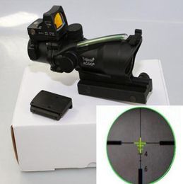 Hunting ACOG Style 4X32 Real Fibre Trijicon Duel Illuminated Sight Scope RMR Micro Red or Green Fibre w RMR Micro Red Dot2045983