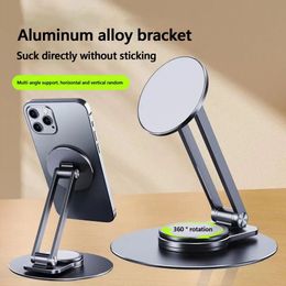 High Quality Aluminum Mobile Phone Stand Adjustable Foldable Magnetic Phone Holder with 360 degree for Universal Desktop Pad Cell Phone Mounts