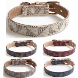 Designer Dog Collars and Leash set Sublimation Printed PU Leather Dog Collar Soft Firm Pet Leashes for Small Medium Large Dogs Poo309P