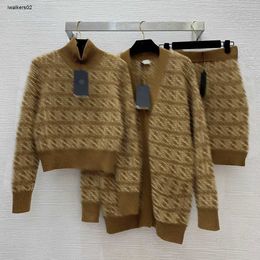 Women skirt set Brand suit Designer Womens 3pcs Fashion skirt casual spring three-piece knit sweater Knit half skirt kniting cardigan Mar 09