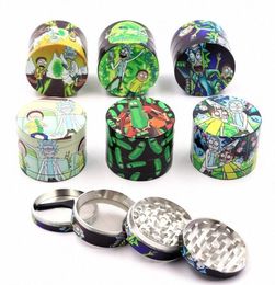 Stock In USA Cartoon herb Grinder Newest patterns Zinc Alloy 4 Layers 50mm Tobacco Crusher Smoking Metal Grinders For Dry Herb jpf5324062